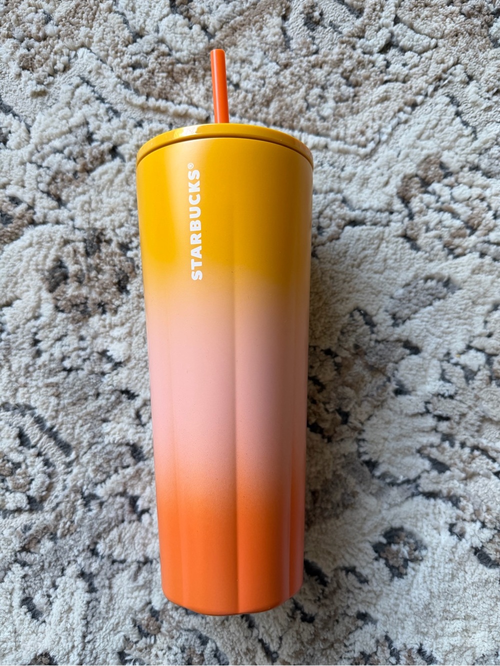 Starbucks Sunset Gradient Orange & Yellow Stainless Tumbler with Straw